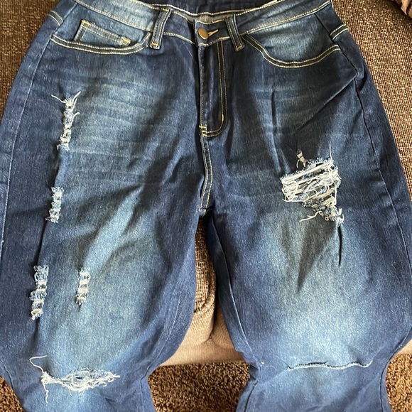 Ladies high waisted super wide leg jeans - Picture 3 of 8